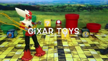 Pokemon Toy Lucario by SH Figuarts With Mega Blaziken, Ash and Serena-c_