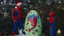 SPIDERMAN GIANT EGG SURPRISE TOYS for Kids w_ Spidey IRL Bubbles Gross Slime Christmas Toys Unboxing-8Zjug