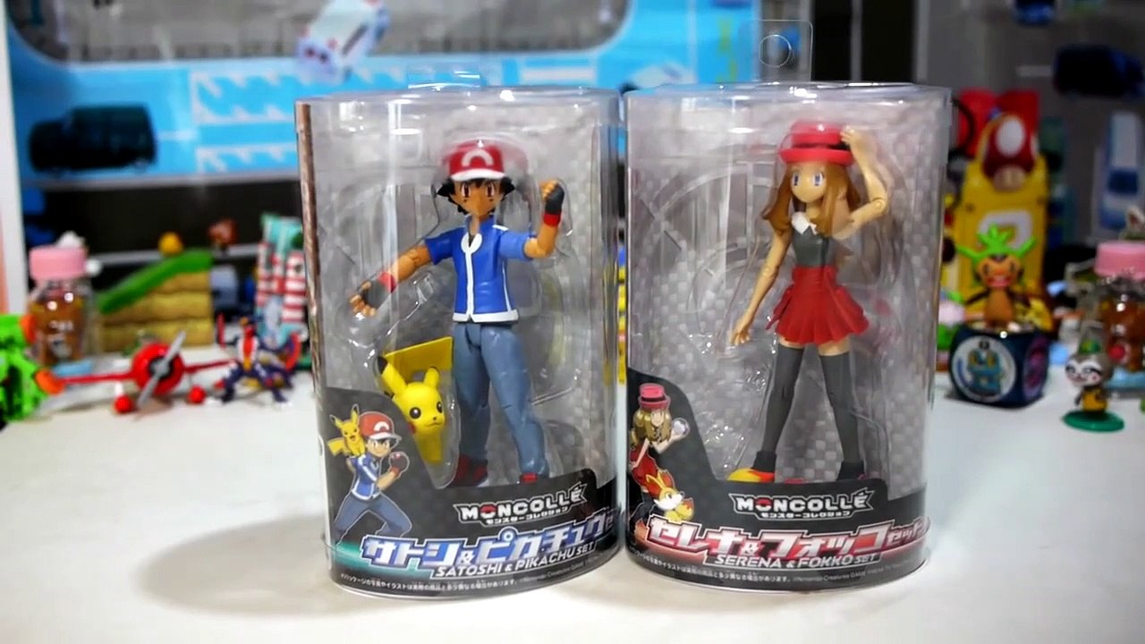 Pokemon Toys - Ash and Pikachu - Serena and Fennekin Model Sets by Takara Tomy-v8VyV9