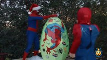 SPIDERMAN GIANT EGG SURPRISE TOYS for Kids w_ Spidey IRL Bubbles Gross Slime Christmas Toys Unboxing-8Z