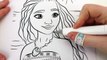 DISNEY PRINCESS MOANA COLORING BOOK VIDEOS FOR KIDS WITH HEIHEI AND PUA COLORING PAGES-PY