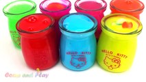 Hello Kitty Slime Surprise Toys Disney Cars Learn Colors Numbers Play Doh Ducks Sea Creature Molds-Un