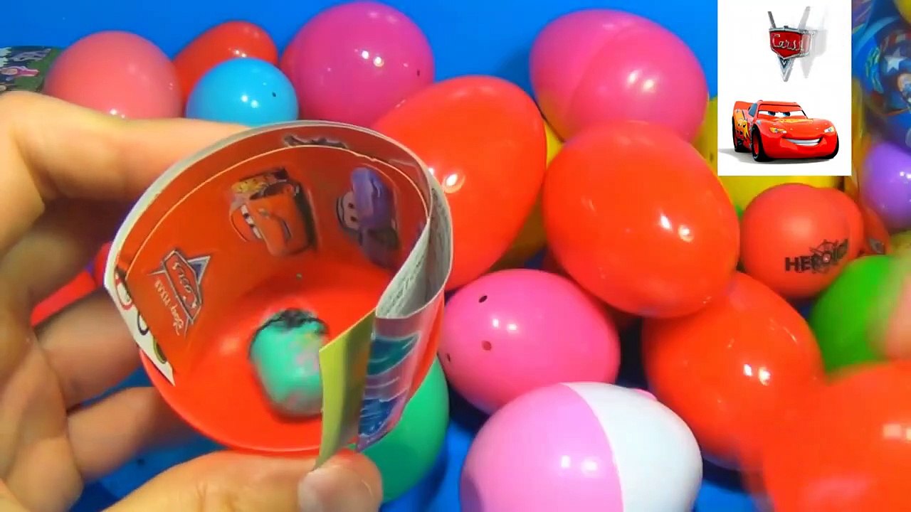 30 Surprise Eggs!!! Disney CARS MARVEL Spider Man SpongeBob HELLO KITTY PARTY ANIMALS LPS Animation-R3