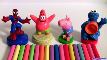 Surprise Play Doh Pig George Cookie Monster SpongeBob Clay Buddies Play-Doh Stampers Homem-Aranha-Fm