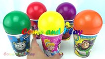 Balls Surprise Cups Disney Princess Mickey Mouse Toy Story Learn Colors Play Doh Popsicle Ice Cream-55-K