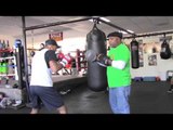 buddy mcgirt working with his son james on the mitts EsNews Boxing