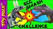 DINOSAUR Easter EGGS SMASH Challenge with Indominus, T-Rex and More Dinosaurs-oFakd4