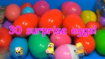 30 Surprise Eggs!!! Disney CARS MARVEL Spider Man SpongeBob HELLO KITTY PARTY ANIMALS LPS Animation-R3h