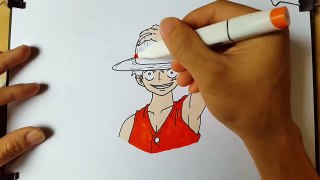 Speed drawing - Drawing Luffy - One Piece