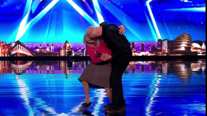 Des Dillon and his puppet Peigi get their groove on Auditions Week 5 Britain’s Got Talent 2017