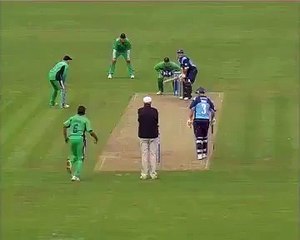 Shahid Afridi takes wicket while playing for Ireland