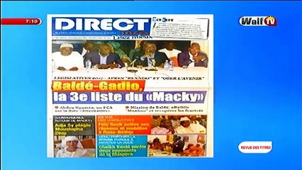 Revue de presse Walftv du 24 mai 2017