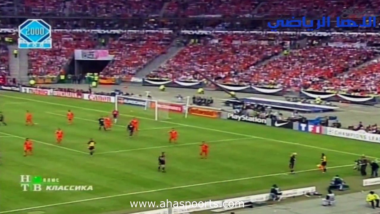 الشوط الاول مباراة ريال مدريد و فالنسيا 3-0 نهائي عصبة الابطال 2000