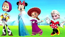 Wrong Heads Disney Princess Elsa, Jessie, Minnie, Masha Finger Family Nursery Rhymes Toddler
