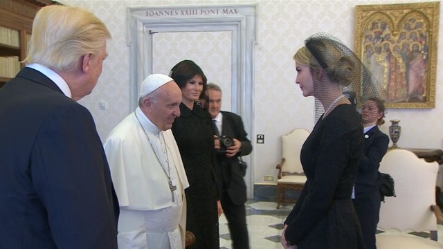 Pope Francis meets the Trump family