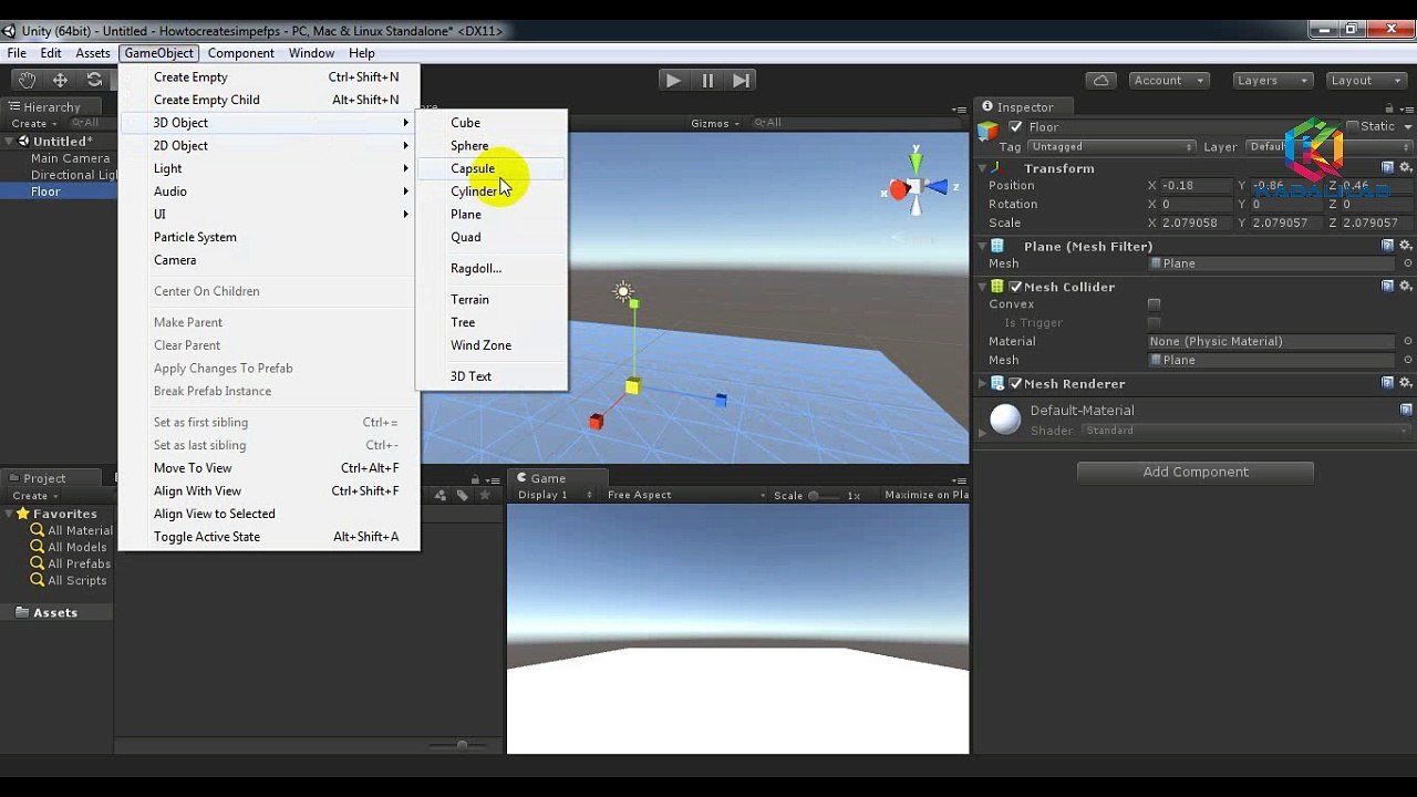 how to make simple unity fps first person Shooter tutorial unity3d developer