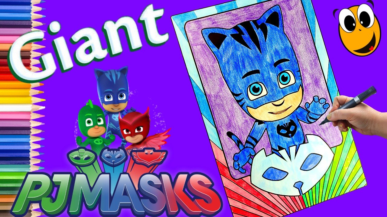 PJ Masks Crayola GIANT Coloring Book Page Crayola Catboy Colored pencils ❤  KOKI DISNEY TOYS