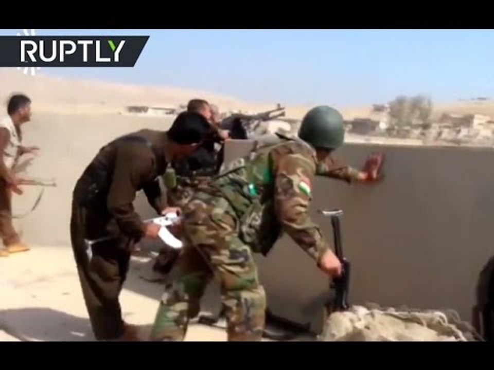Mosul-op Combat Footage: Peshmerga & militants skirmish outside Iraqi 'ISIS capital