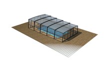 Abri de piscine haut R-Design - ouverture centrale