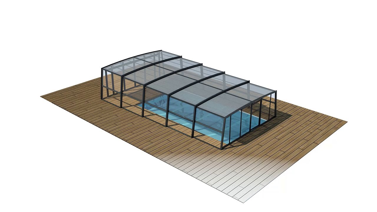 Abri de piscine haut R-Design - ouverture télescopique