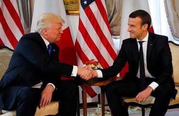 Download Video: WATCH: Trump exchanges 'knuckle-crushing' handshake with Macron