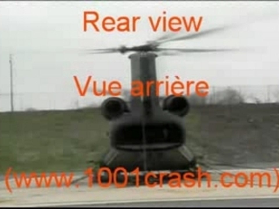 Test de résonance d'un hélicoptère Chinook