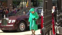 The Queen attends OBE service while troops are deployed