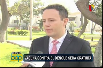 Vacuna contra el dengue será gratuita