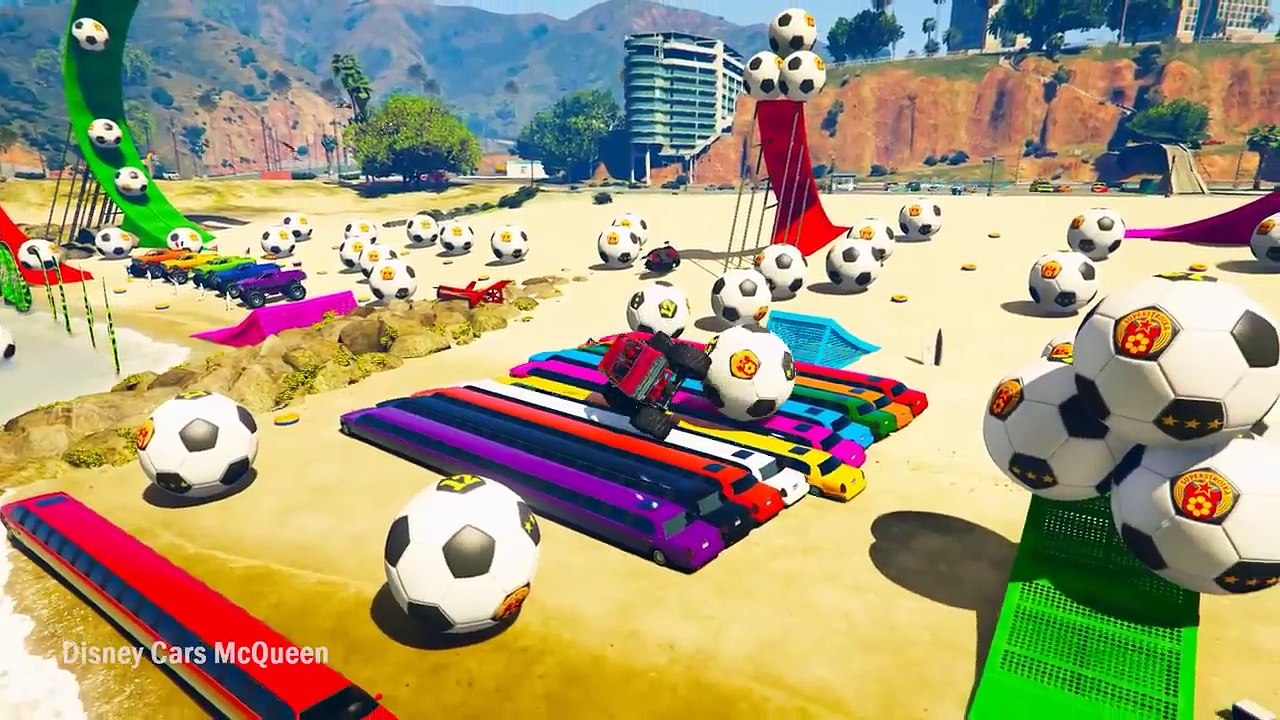 arabalar çizgi film _ ÇOCUKLAR İÇİN ÖĞREN RENKLER, Canavar kamyonu, Örümcek Adam,Çizgi film izle 2017