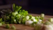 Chopped Spring Onions Slow Motion
