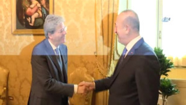 Bakan Çavuşoğlu, İtalya Başbakanı Paolo Gentiloni ile Bir Araya Geldi