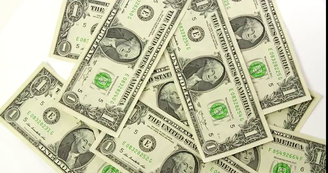 US Dollar Bills Top View 4K
