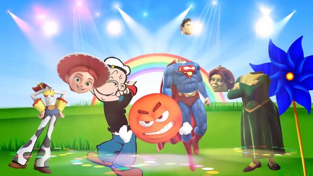 Wrong Heads Superman Toy Story Jessie Princess Popeye Finger Family Nursery Rhymes Songs,Animated Cartoons movies 2017