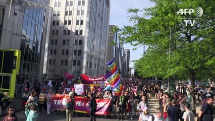 Des milliers de manifestants anti-Trump à Bruxelles