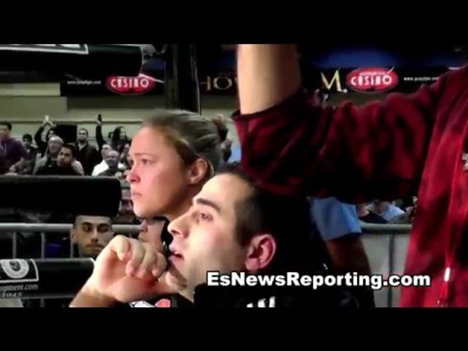 RONDA ROUSEY Working Her Coach Tarverdyan Corner: DON'T Fucken Wait Edmont Go!