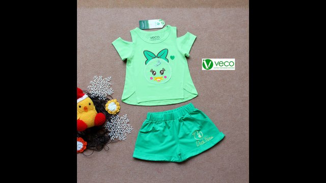 quần áo trẻ em giá sỉ Veco tại Hà Nội - bộ sọt con vịt xinh đẹp cho bé gái