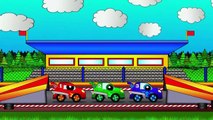 Cars cartoombers with  Helpy the truck. Cars racing cartoon. Educational video