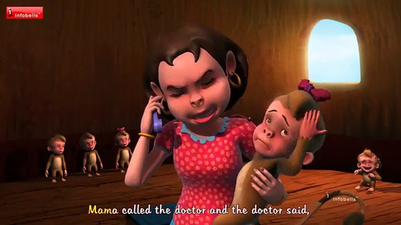 Five Little Monkeys Jumping On The Bed Nursery Rhymes for Children - YouTube (360p)