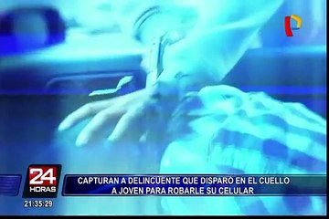Capturan a delincuente que disparó en el cuello a joven para robarle su celular
