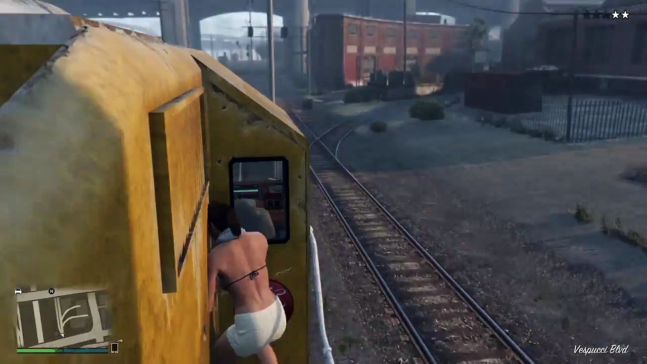 Gta v fun with a train