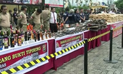 Jelang Ramadhan, Polda Lampung Musnahkan Berbagai Barbuk