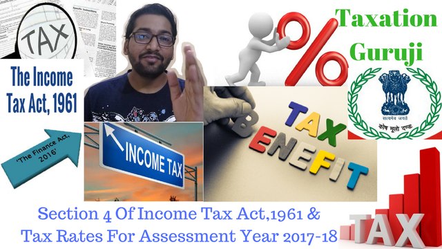 Section 4 Of Income Tax Act,1961. Tax Rates for Assessment Year 2017-18.
