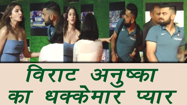 Anushka Sharma pushes Virat Kohli during Sachin: A Billion Dreams screening | Filmibeat