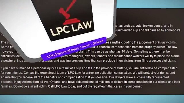 Personal Attorney Lawyer Oshawa - LPC - Personal Injury Lawyer Oshawa (800) 646-4179