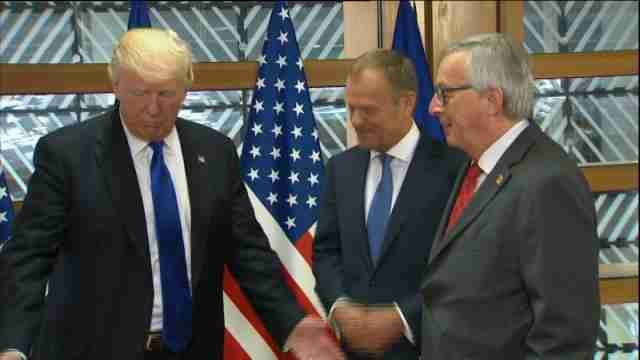 Trump se reúne con las instituciones de la UE