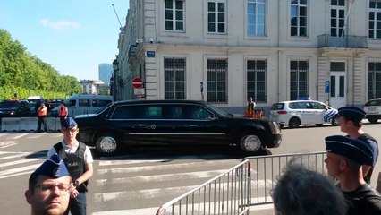 Arrivée de Donald Trump à l'ambassade américaine