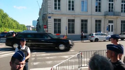 Arrivée de Donald Trump à l'ambassade américaine