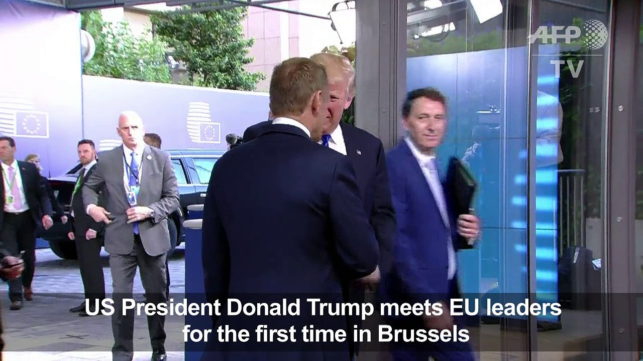 Trump meets EU chiefs in Brussels