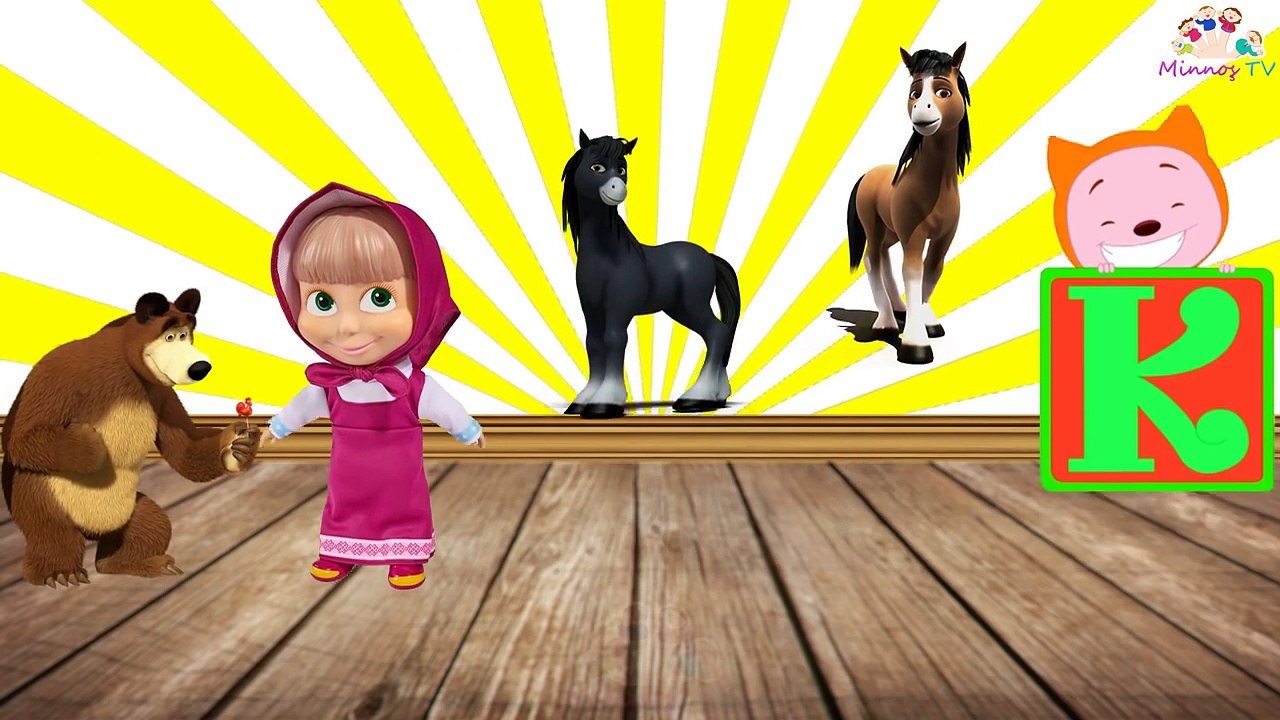 Maşa ile Koca Ayı Doru Karatay ve Kare Takımı Parmak Aile Şarkısını Söylüyorlar,Çizgi film izle 2017