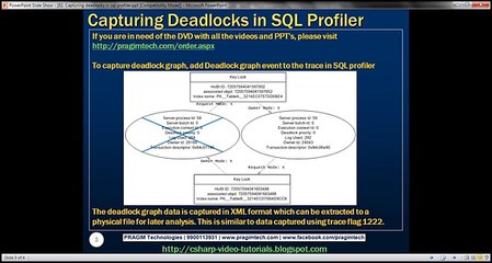 Capturing deadlocks in sql profiler